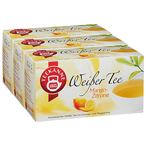 Teekanne Wei?er Tee Mango-Zitrone 20 Beutel, 3er Pack (3 x 25 g Packung) von Teekanne