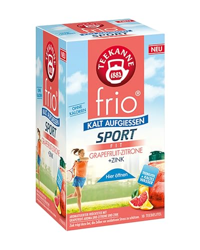 Teekanne frio Sport Fit Grapefruit-Zitrone + Zink, 10er Pack (10 x 18 Teebeutel) von Teekanne