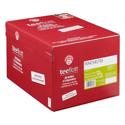 Teekanne "teeflott" Großfilterketten (Fenchel) | 30 Ketten x 5 Kammern (150 x 10 Liter) | Tee für Event & Gastronomie | Große Teebeutel von Teekanne