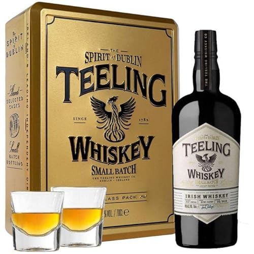 TEELING WHISKEY KLEINE CHARGE DUBLIN IRLAND 70 CL GESCHENKKARTON MIT ZWEI GLÄSERN von Teeling