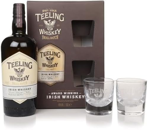 Teeling Small Batch Irish Whiskey Geschenpackung mit Glas, gereift in Ex-Bourbonfässern und abgerundet in mittelamerikanischen Rumfässern, 46% vol., 70cl / 700ml von Teeling