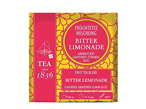 teemando® Früchteteemischung Bitterlimonade Grapefruit-Zitronen-Note aromatisiert 50 Pyramidenbeutel im Sachet à 4 g von Teemando