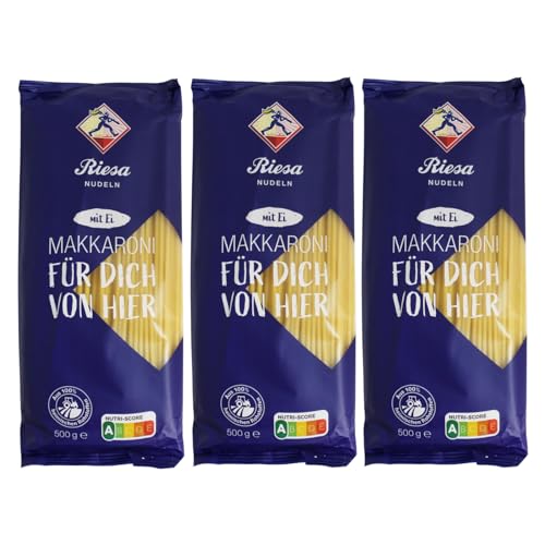 3er Pack Riesa Eiernudeln Makkaroni (3 x 500 g) von Geakv