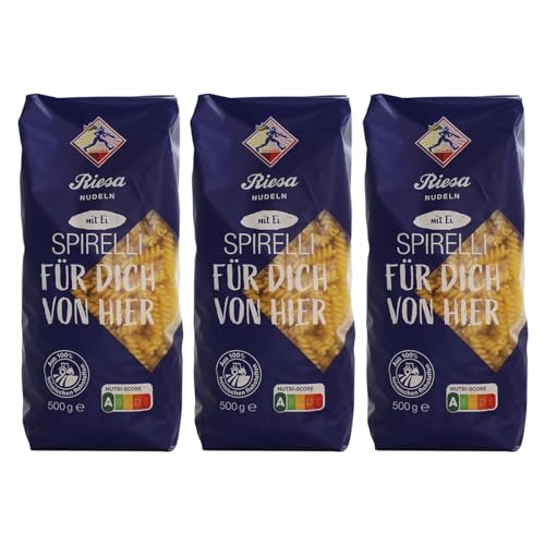 3er Pack Riesa Eiernudeln Spirelli (3 x 500 g) Teigwaren, Spiralen, Riesa Nudeln, Pasta von Teigwaren Riesa GmbH