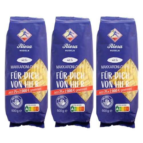 3er Pack Riesa Eiernudeln Makkaroni Chips (3 x 500 g) Teigwaren, Riesa Nudeln, Pasta von Teigwaren Riesa GmbH