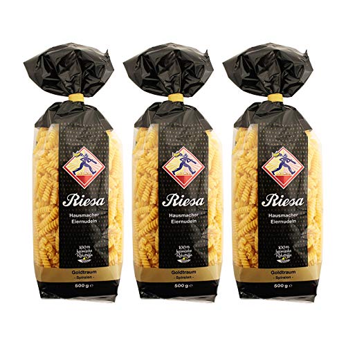 3er Pack Riesa Nudel Goldtraum Spiralen (3 x 500 g) Teigwaren, Spirelli, Riesa Nudeln, Pasta von Teigwaren Riesa GmbH