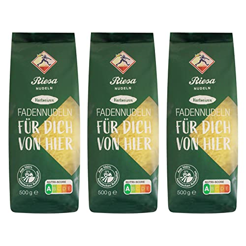 3er Pack Riesa Nudel Hartweizen Fadennudeln (3 x 500 g) von Geakv