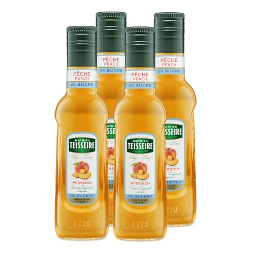 Mathieu Teisseire Getränke-Sirup Pfirsich 0% Zucker 0,25L - Cocktails (4er Pack) von Teisseire