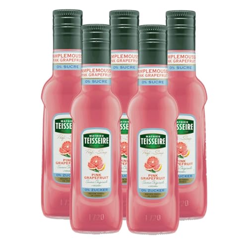 Mathieu Teisseire Getränke-Sirup Pink Grapefruit 0% Zucker 0,25L - Cocktails (5er Pack) von Teisseire