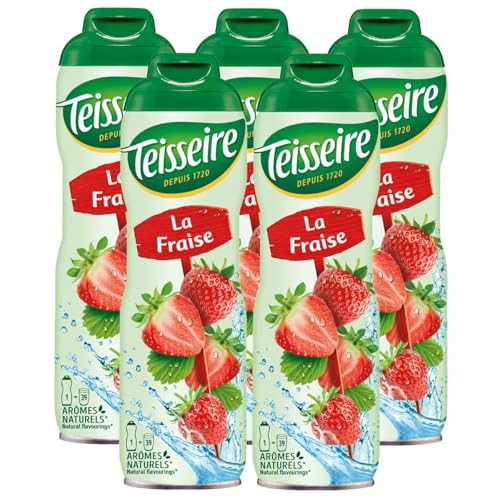 Teisseire Getränke-Sirup Erdbeere 600ml - Sirup der genauso schmeckt wie die Frucht (5er Pack) von Teisseire