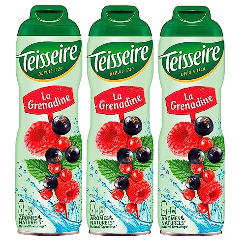 Teisseire Getränke-Sirup Grenadine 600ml - Sirup der genauso schmeckt wie die Frucht (3er Pack) von Teisseire