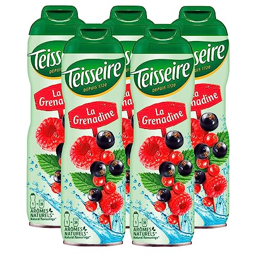 Teisseire Getränke-Sirup Grenadine 600ml - Sirup der genauso schmeckt wie die Frucht (5er Pack) von Teisseire