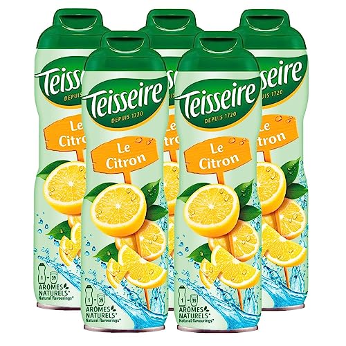 Teisseire Getränke-Sirup Lemon/Zitrone 600ml - Sirup der genauso schmeckt wie die Frucht (5er Pack) von Teisseire