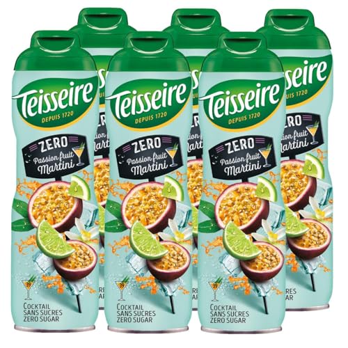 Teisseire Getränke-Sirup Passion Fruit Martini Maracuja 0% 600ml - Cocktails Milchshakes (6er Pack) von Teisseire