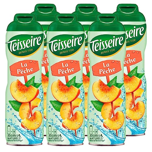 Teisseire Getränke-Sirup Peach/Pfirsich 600ml - Sirup der genauso schmeckt wie die Frucht (6er Pack) von Teisseire