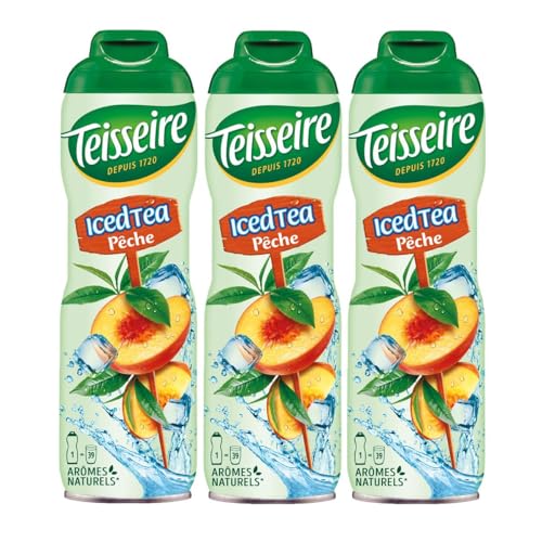 Teisseire Getränke-Sirup Pfirsich Tee 600ml - Sirup der genauso schmeckt wie die Frucht (3er Pack) von Teisseire