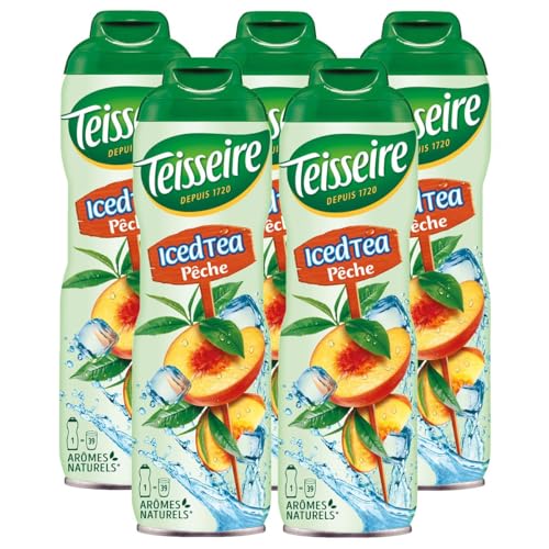 Teisseire Getränke-Sirup Pfirsich Tee 600ml - Sirup der genauso schmeckt wie die Frucht (5er Pack) von Teisseire