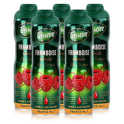 Teisseire Getränke-Sirup Raspberry/Himbeer 600ml - Sirup der genauso schmeckt wie die Frucht (5er Pack) von Teisseire