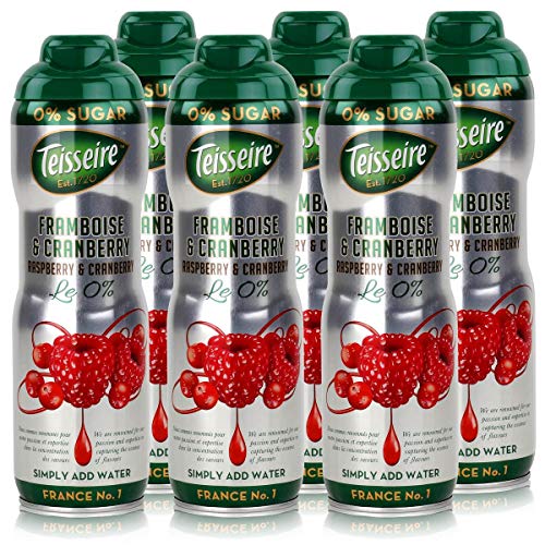 Teisseire Getränke-Sirup Raspberry & Cranberry 0% - 600ml - Sirup der genauso schmeckt wie die Frucht (6er Pack) von Teisseire