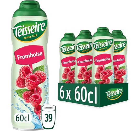 Teisseire Himbeersirup für Erfrischungsgetränke, Cocktails, recycelbare Kanister, 6 x 60 cl von Teisseire