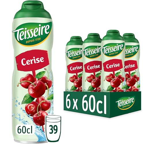 Teisseire Kirschsirup für Erfrischungsgetränke, Cocktails, recycelbare Kanister, 6 x 60 cl von Teisseire