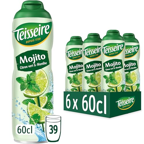 Teisseire Mojito-Sirup für Erfrischungsgetränke, Cocktails, recycelbare Kanister, 6 x 60 cl von Teisseire