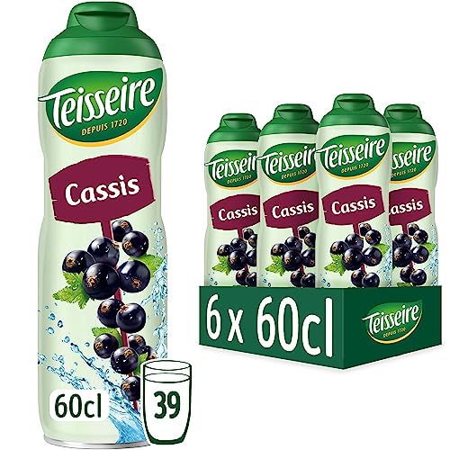 Teisseire Schwarze Johannisbeere (Cassis) für Erfrischungsgetränke, 6x600 ml von Teisseire