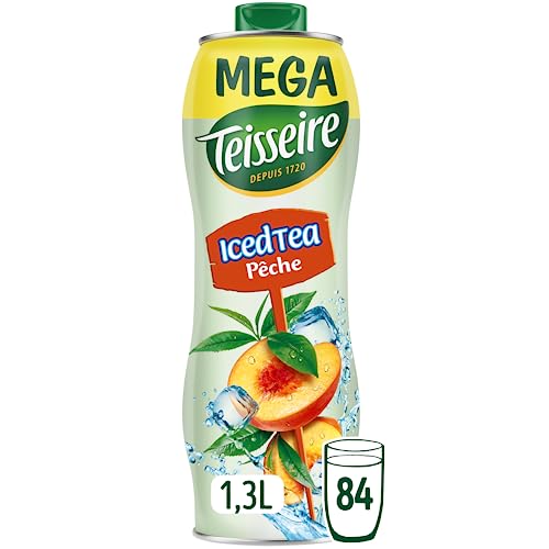 Teisseire Sirup Geschmack Eistee Pfirsich für Erfrischungsgetränke, Cocktails, Flasche 1,3 l von Teisseire