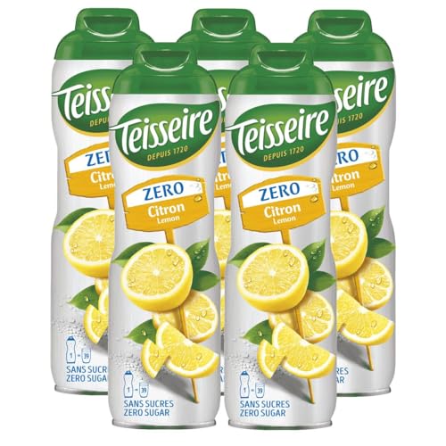 Teisseire Sirup Lemon/Zitrone zero Zucker 600ml - Cocktails (5er Pack) von Teisseire