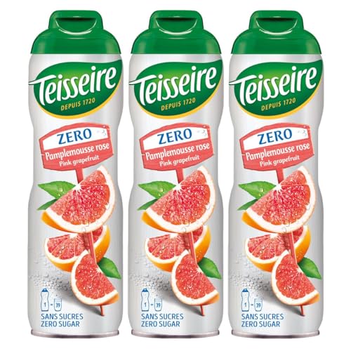 Teisseire Sirup Pink Grapefruit zero Zucker 600ml - Cocktails, Milchshakes (3er Pack) von Teisseire