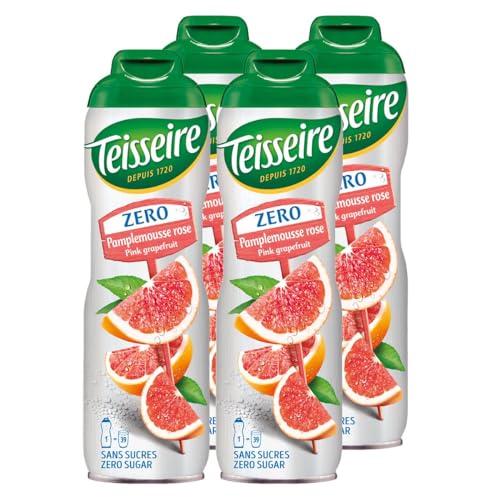 Teisseire Sirup Pink Grapefruit zero Zucker 600ml - Cocktails, Milchshakes (4er Pack) von Teisseire