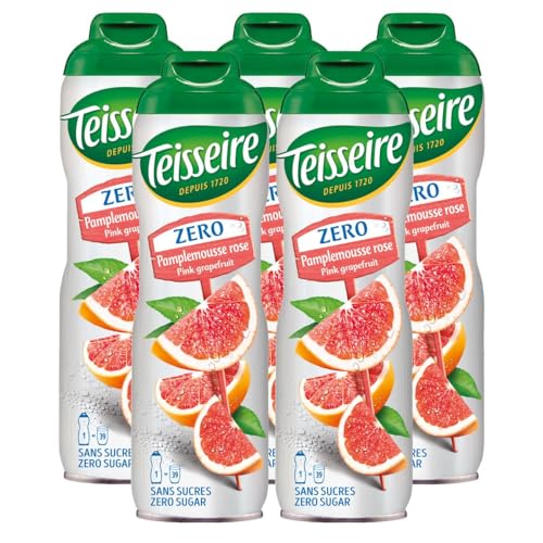 Teisseire Sirup Pink Grapefruit zero Zucker 600ml - Cocktails, Milchshakes (5er Pack) von Teisseire