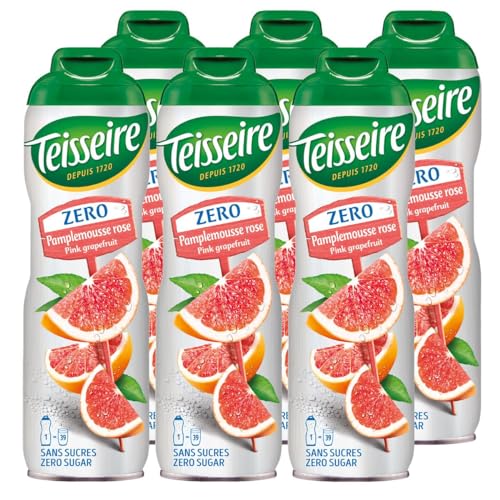 Teisseire Sirup Pink Grapefruit zero Zucker 600ml - Cocktails, Milchshakes (6er Pack) von Teisseire