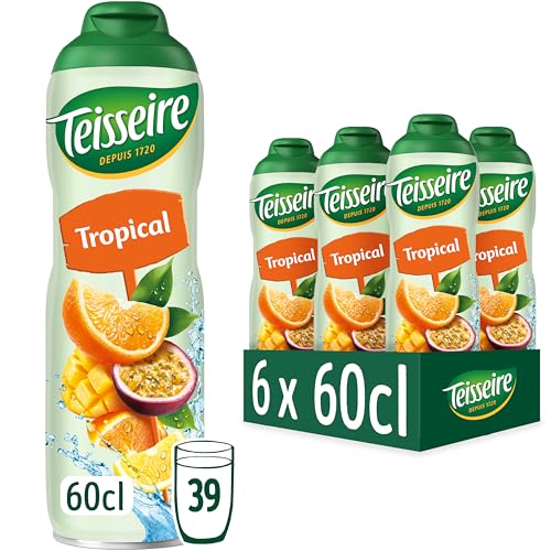 Teisseire Tropischer Sirup für Erfrischungsgetränke, Cocktails, recycelbare Kanister, 6 x 60 cl von Teisseire