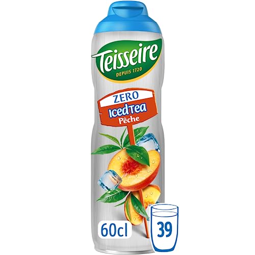 Teisseire Zuckerfrei, Sirup Eistee Pfirsichgeschmack für Erfrischungsgetränke, Cocktails, Flasche 60 cl von Teisseire