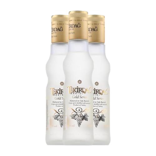 Anislikör Tekirdag Gold Series Raki Kleine Flasche 20 cl (Karton mit 3 Kleine Flasche von 20 cl) von Tekirdag