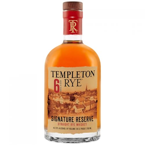 Templeton Rye I 6 Jahre alter Roggenwhiskey I In American Oak Flame Charred Fässern für mindestens 6 Jahre gereift I 45,75% Vol. I 700 ml von Templeton