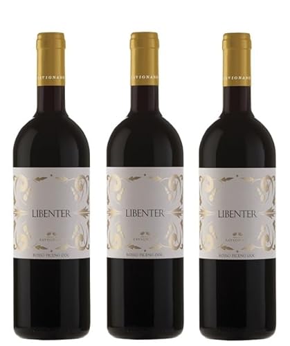 3x 0,75l - 2017er - Tenuta di Tavignano - Libenter - Rosso Piceno D.O.P. - Marché/Marken - Italien - Rotwein trocken von Tenuta di Tavignano