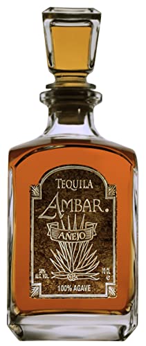 Tequila Ambar Anejo 100% Agave 70 CL 38% Alc Vol - Limitierte Auflage - Hochlandblaue Agave - Kleinserienfertigung - Ultra-Premium-Qualität - sanfter Geschmack - Preisgekrönter Tequila von Tequila Ambar