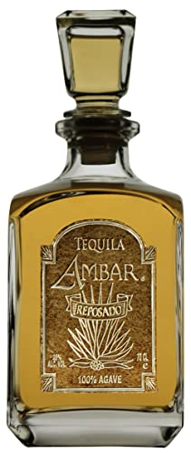 Tequila Ambar Reposado 100% Agave 70 CL 38% Alc Vol - Limitierte Auflage - Hochlandblaue Agave - Kleinserienfertigung - Ultra-Premium-Qualität - sanfter Geschmack - Preisgekrönter Tequila von Tequila Ambar