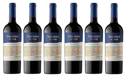 6x 0,75l - 2021er - Terra Noble Winery - Civis - Carménère - Valle de Colchagua W.O. - Chile - Rotwein trocken von Terra Noble Winery