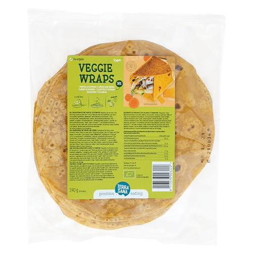 TerraSana Bio Gemüsewraps: Karotte-Kürbis-Wrap für einen vegetarischen Boost (1 x 204g) 38% Gemüse von Terrasana