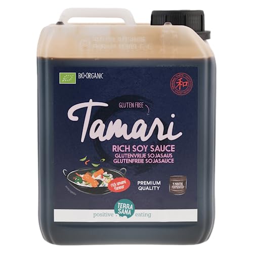 TerraSana Bio Tamari Mild - Glutenfreie Sojasauce Sojasoße, Traditonell Japanisch Hergestellt, Ideale Sauce für Asiatische und Europäische Küche von Terrasana