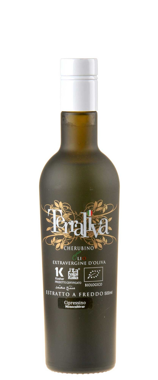 Terraliva Weiße Kapsel Cherubino Cipressino Olivenöl Extra Vergine bio 2024/2025 500ml von Terraliva