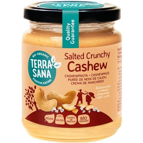 Terrasana Cashewmus Crunchy, mit Steinsalz, 250g von Terrasana