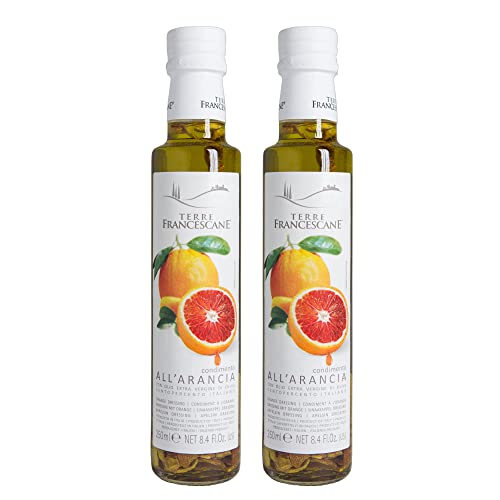 Terre Francescane - Orangen-Öl - Extra Natives Olivenöl mit Orangen-Schalen (2er Pack / 2 x 250 ml) von Terre Francescane