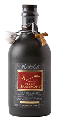 Terre Francescane - natives Olivenöl extra kaltgepresst "Il Cantico" Italien (500 ml) / inkl. Anhänger-Kreuz aus Olivenholz (fruchtig) von Terre Francescane