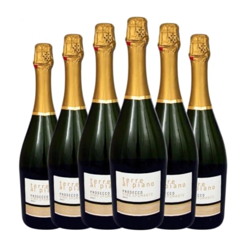 Terre al Piano Spumante Extra Dry Prosecco Extra Trocken Prosecco 75 cl Weißer Sekt (Karton mit 6 Flaschen von 75 cl) von Terre al Piano