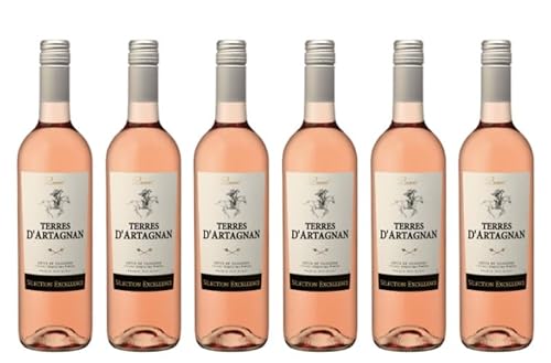 6x 0,75l - 2023er - Terres de d'Artagnan - Rosé - Côtes de Gascogne I.G.P. - Frankreich - Rosé-Wein trocken von Terres de d'Artagnan