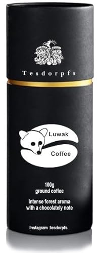 Tesdorpfs 100% Kopi Luwak Arabica Kaffee | City Roast Civet Coffee 100g | Kaffeebohnen oder gemahlen | Kaffeespezialität als Geschenk für Kaffeeliebhaber von Tesdorpf (Ganze Bohnen) von Tesdorpf